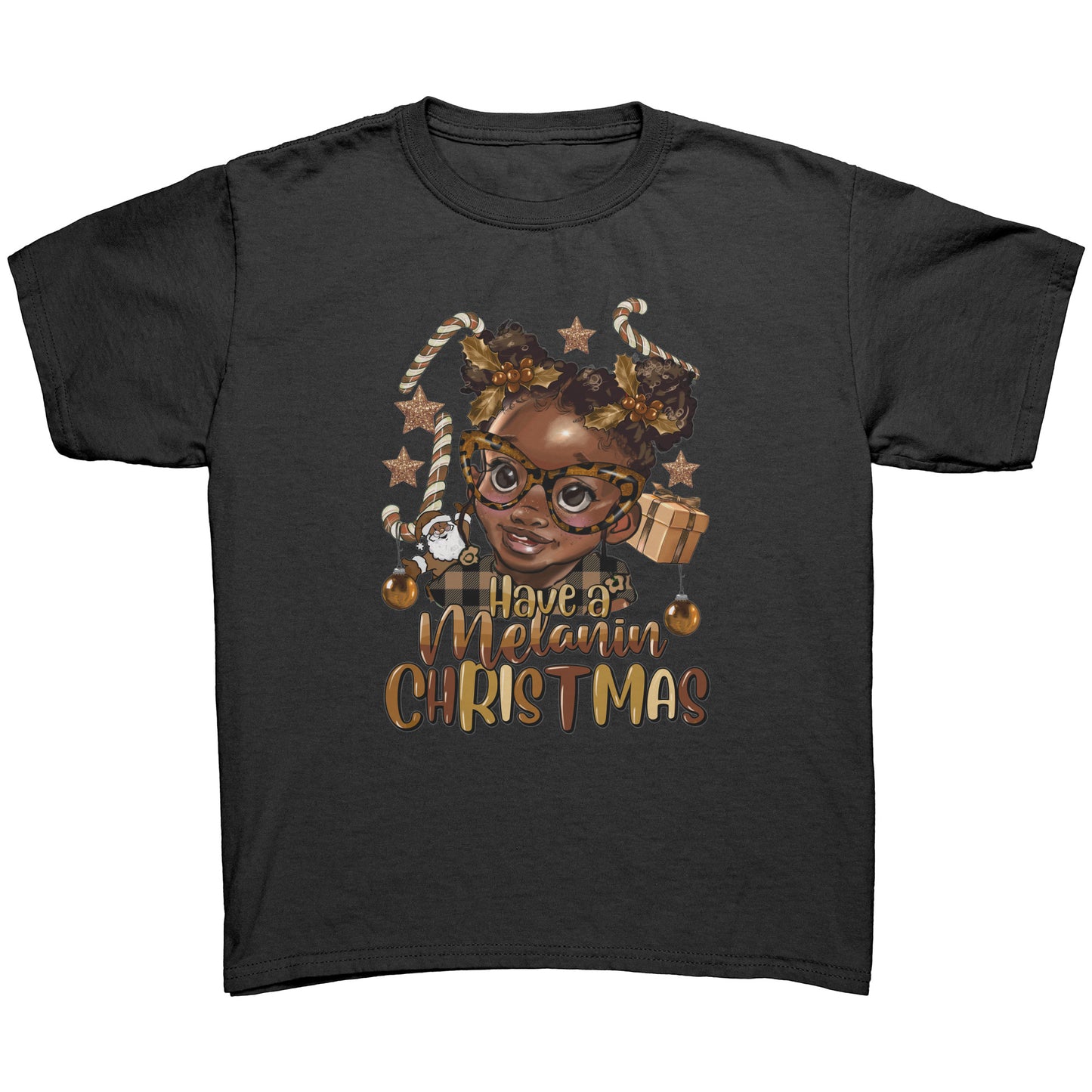 Have a Melanin Christmas Girl Child Tee