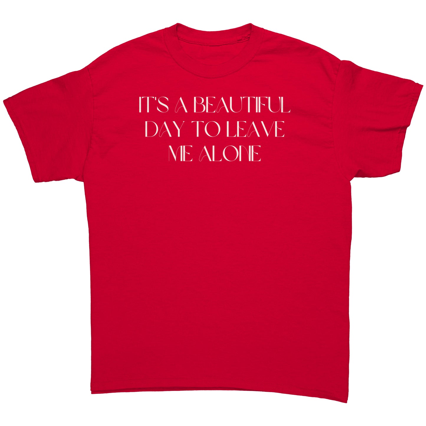 It's a beautiful day to leave me alone men's tee wl