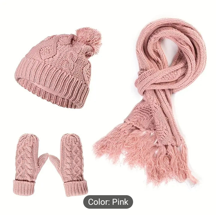 3PC Hat, Scarf & Glove Set