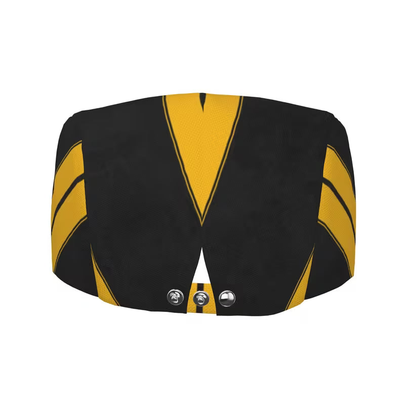 Black And Yellow Striped Newsboy Cap