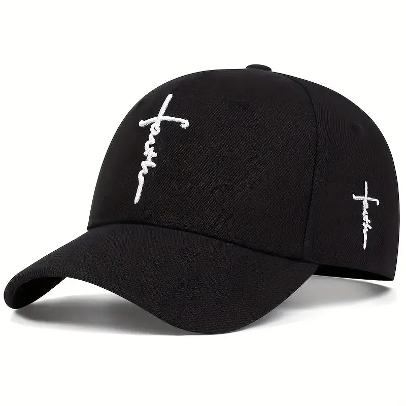 3D Faith Embroidered Black Baseball Cap