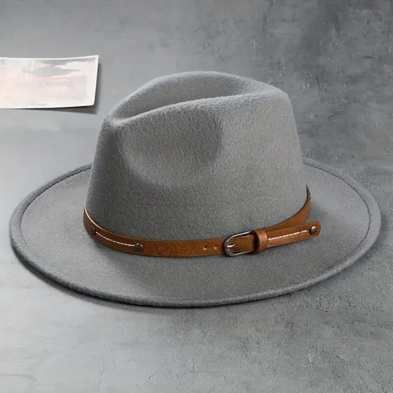 Various Solid Color Fedora's w/tan belt accessorry