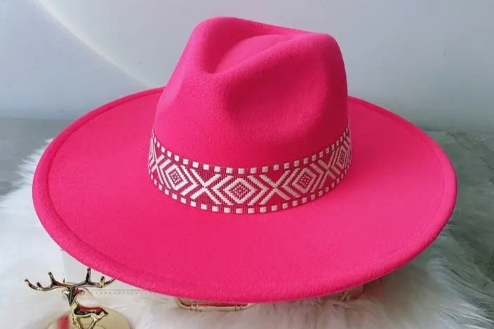 Pink Fedora w/band