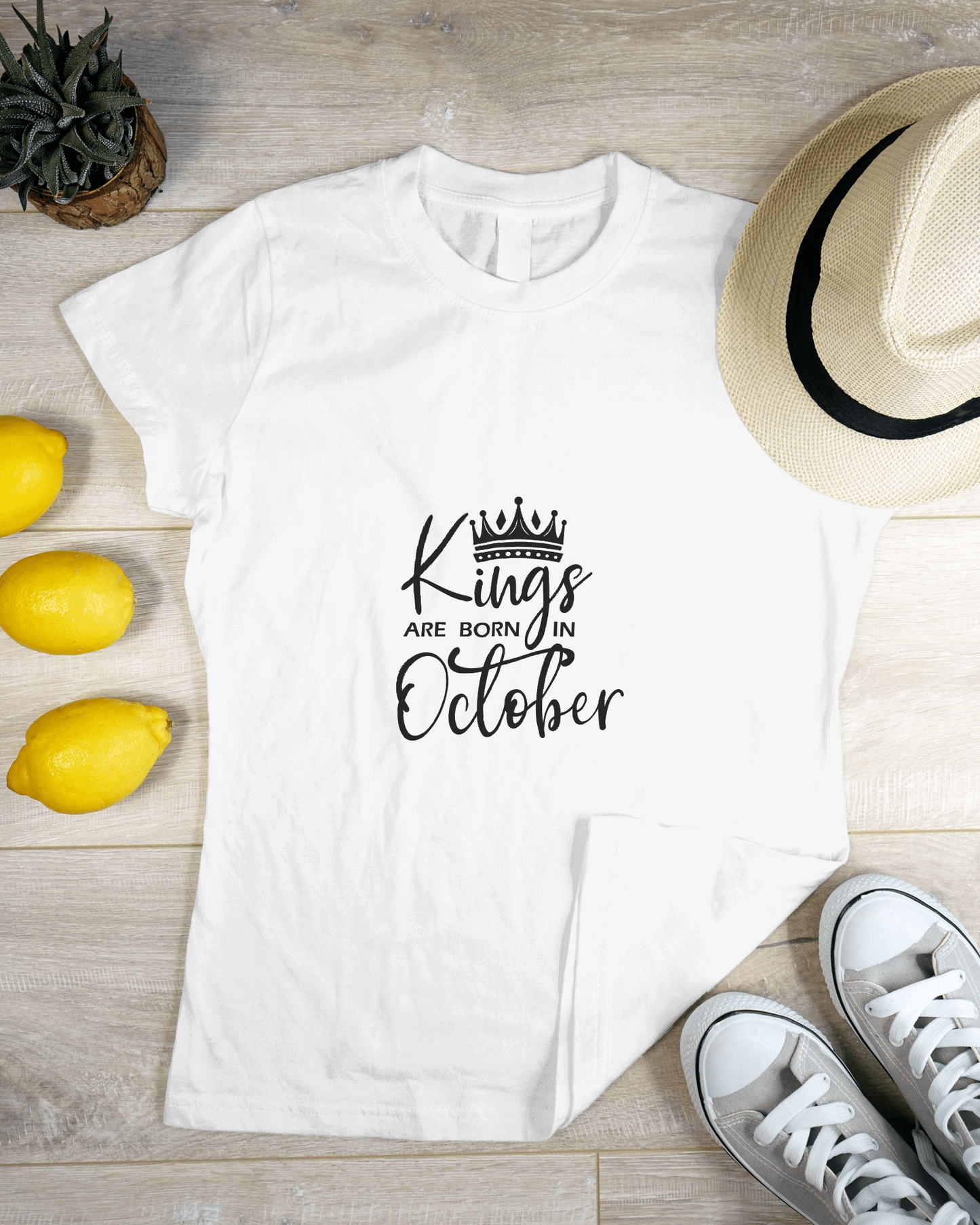 Kings Are Born In October Tee