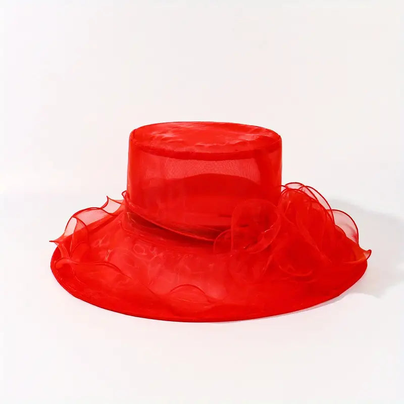 Wide Brim Organza Hat