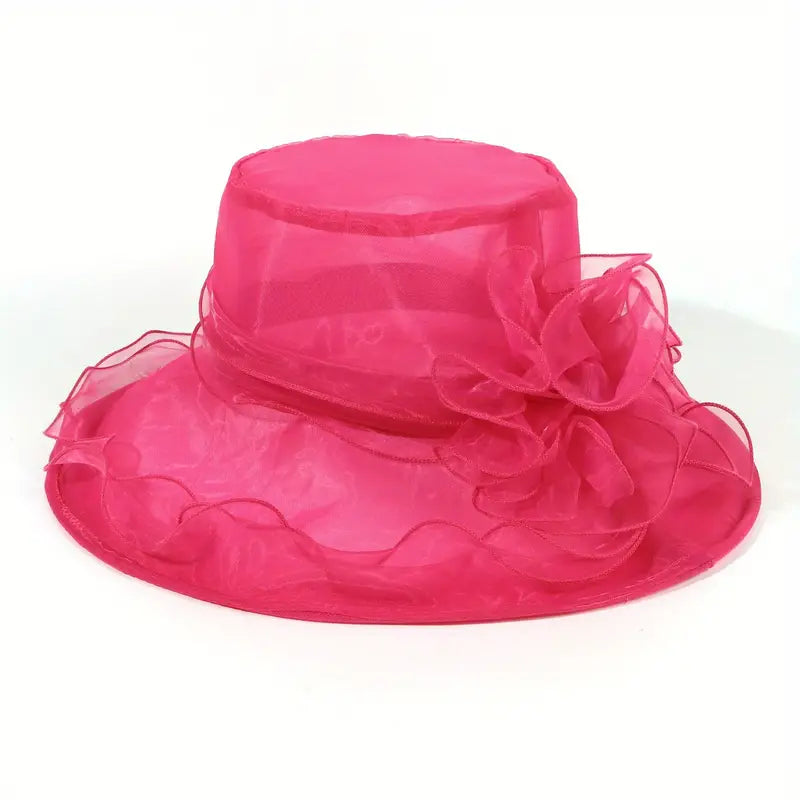 Wide Brim Organza Hat