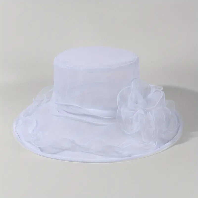 Wide Brim Organza Hat