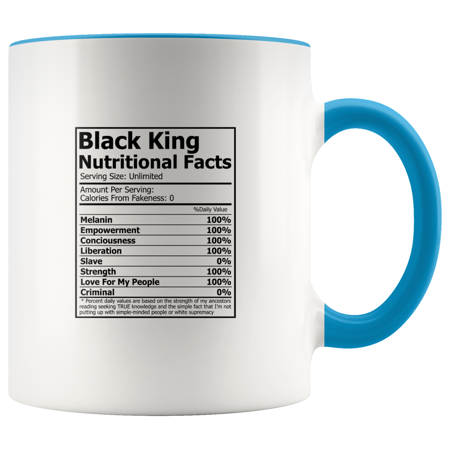 Black Kings Nutritional Facts Mug