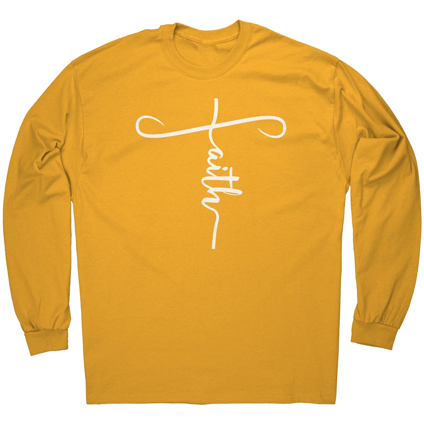 Faith Long Sleeve Tee w/white lettering