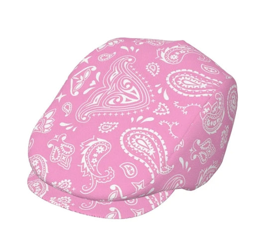 Pink Paisley Newsboy Cap