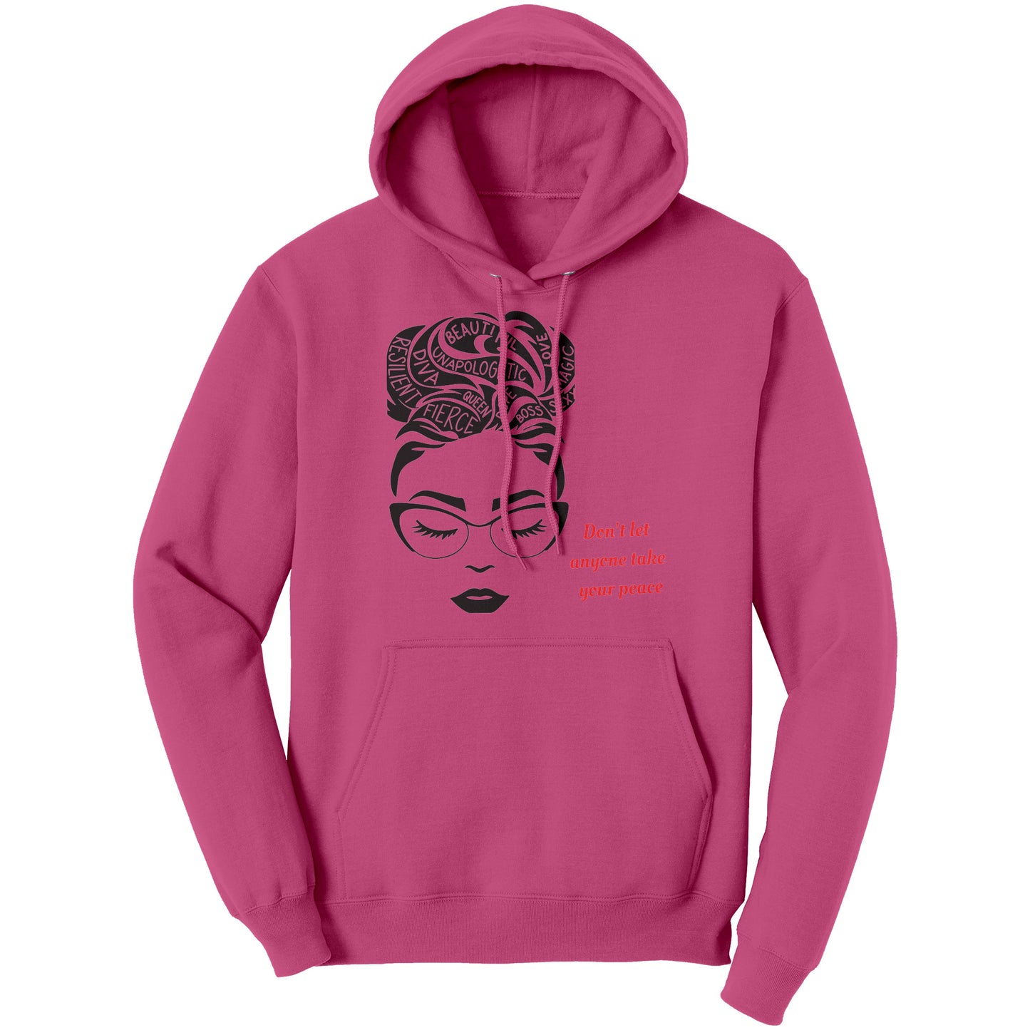 Don't let anyone take my peace hoodie (red lettering)