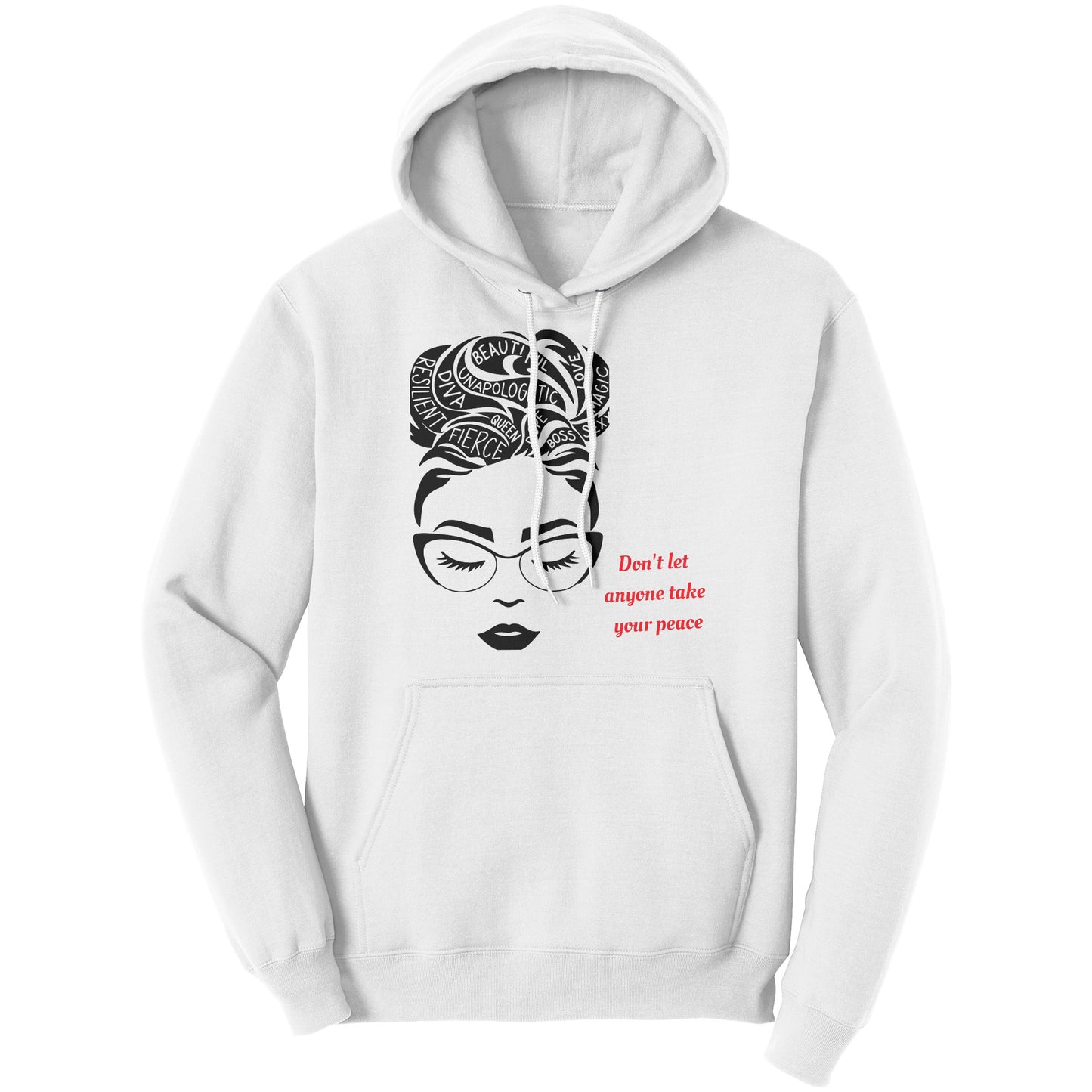 Don't let anyone take my peace hoodie (red lettering)