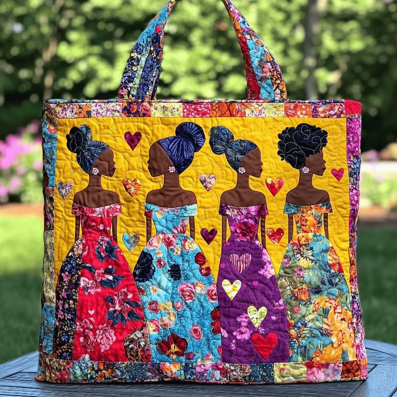 African American Large Quilted Tote Bag
