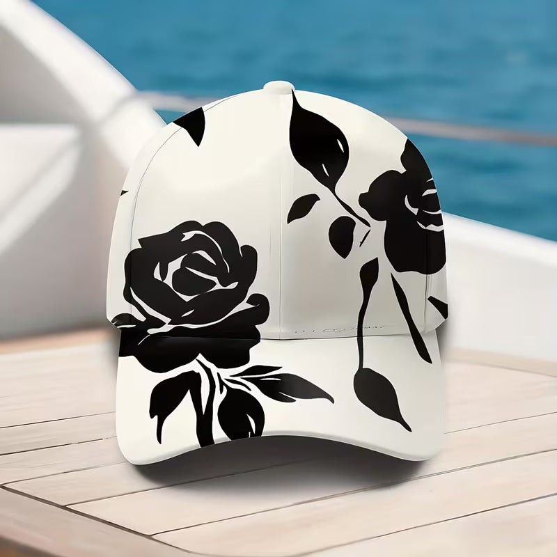 Black and White Rose Cap