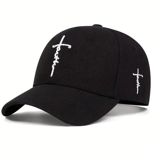 3D Faith Embroidered Black Baseball Cap