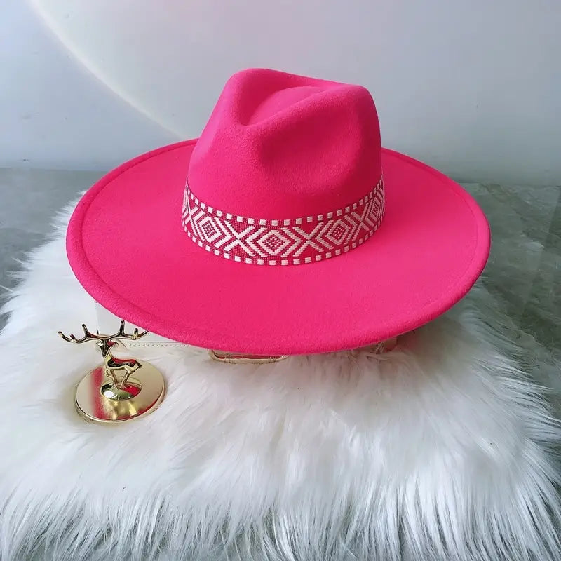 Pink Fedora w/band