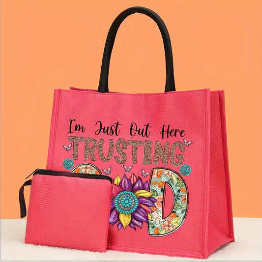 I'm just out here trusting GOD 2 piece bag set